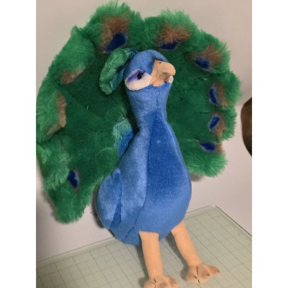 FAO‎ Schwarz Peacock Plush Bird Stuffed Animal Toy Blue Green 12